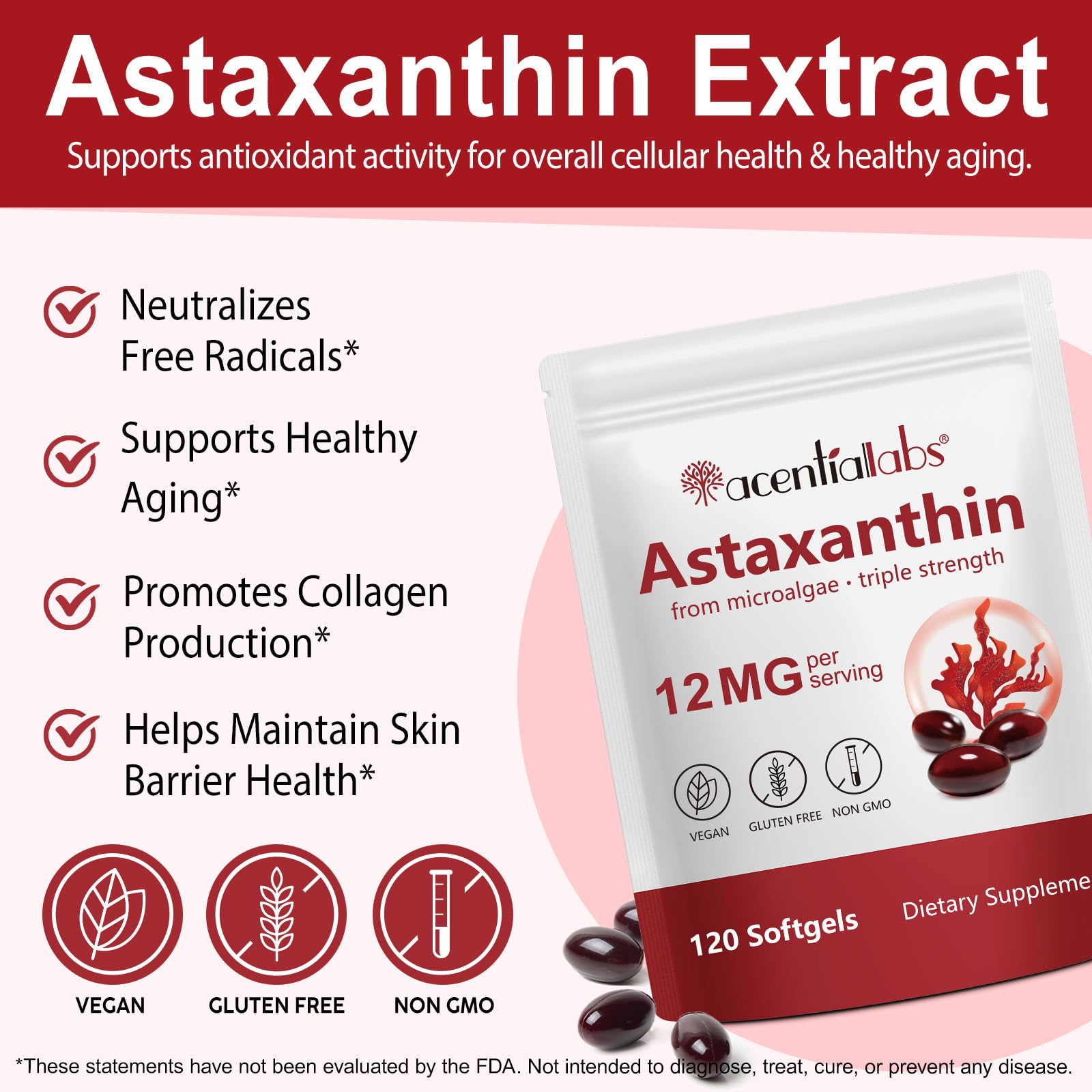 ZUZOKKAHA Astaxanthin 12mg Softgels – package / packshot