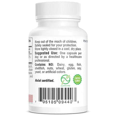 Close-up of bottle highlighting Vitamin A palmitate for vision and immunity
