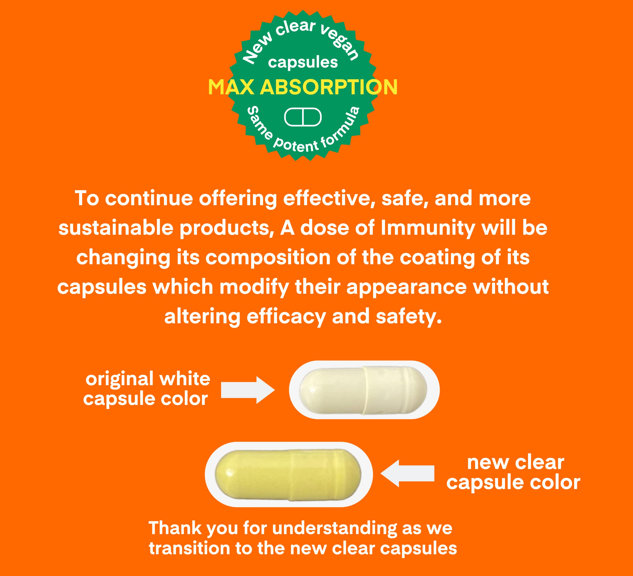 Pills inside the A Dose of Immunity bottle