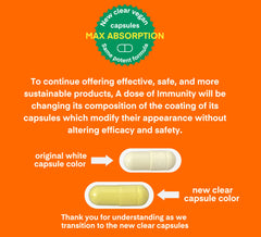 Pills inside the A Dose of Immunity bottle