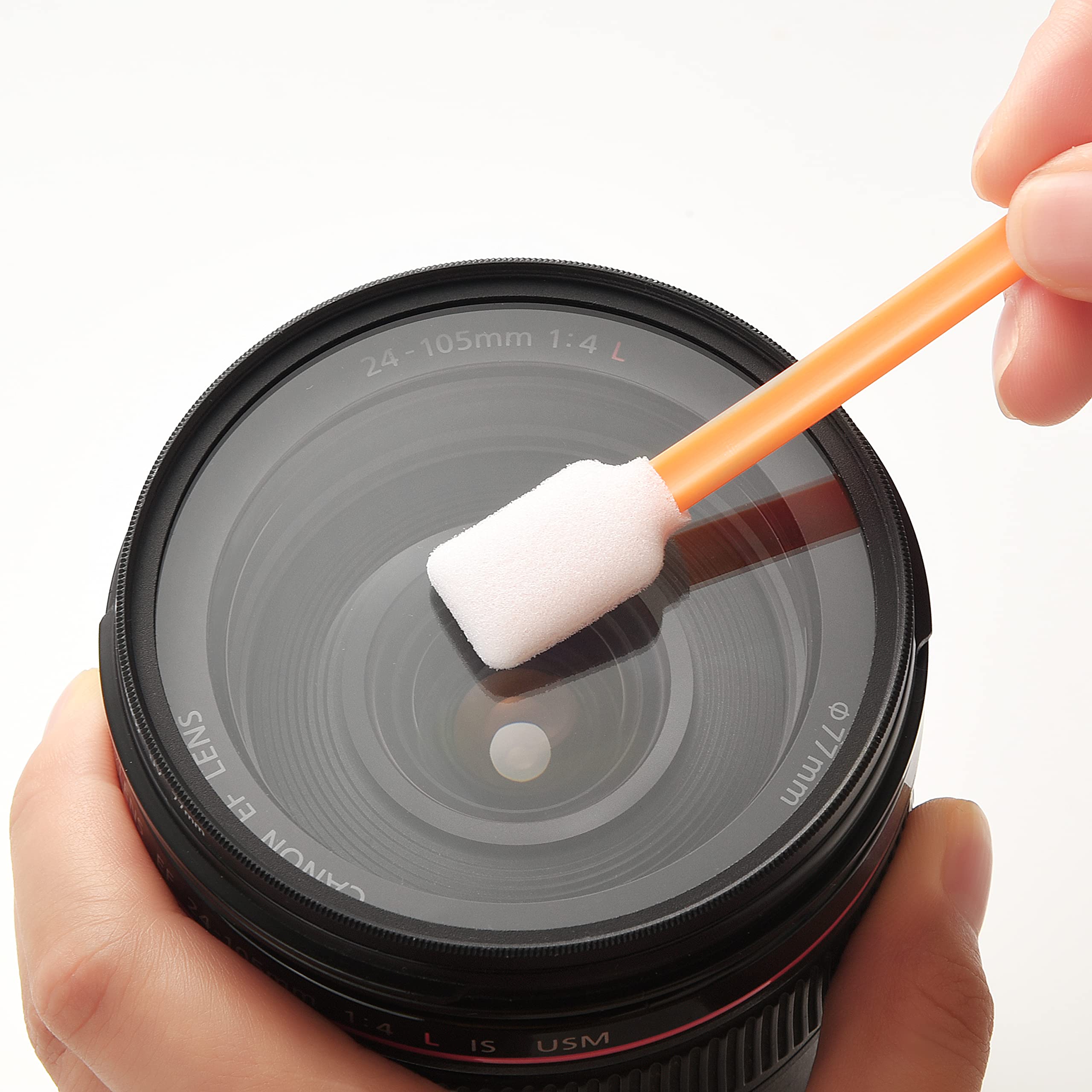 Lint-free microfiber tips close-up on cleaning swabs