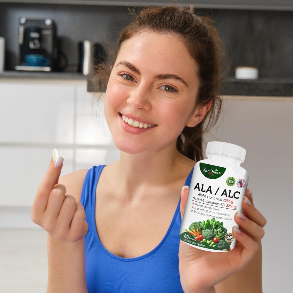 Nutrition facts label of AAMATEC LIFE ALA/ALC