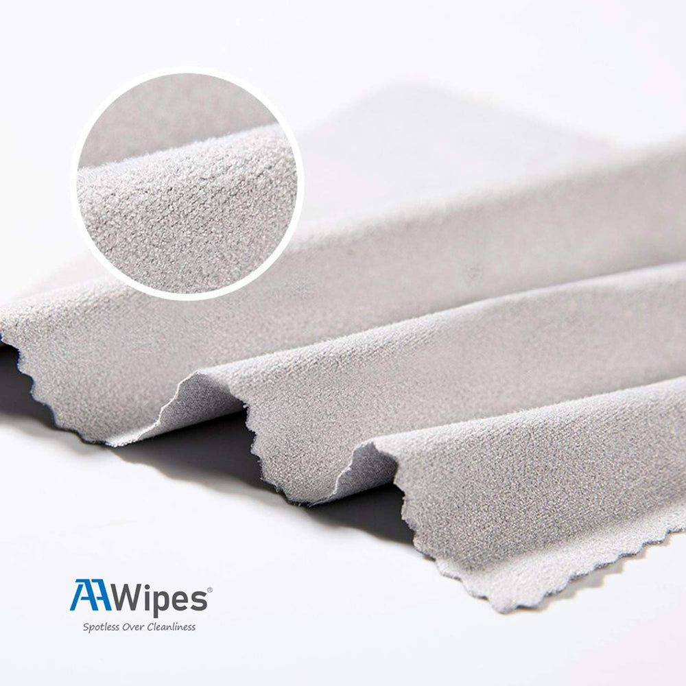 Black AAwipes microfiber cloth for eyeglasses, 5x5 inches, 100 pieces