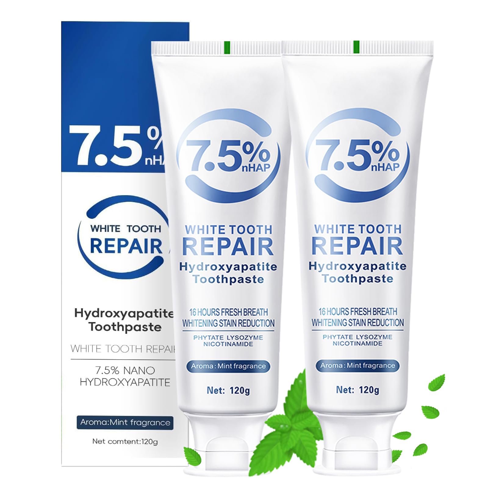 Abading hydroxyapatite toothpaste 2-pack for enamel protection
