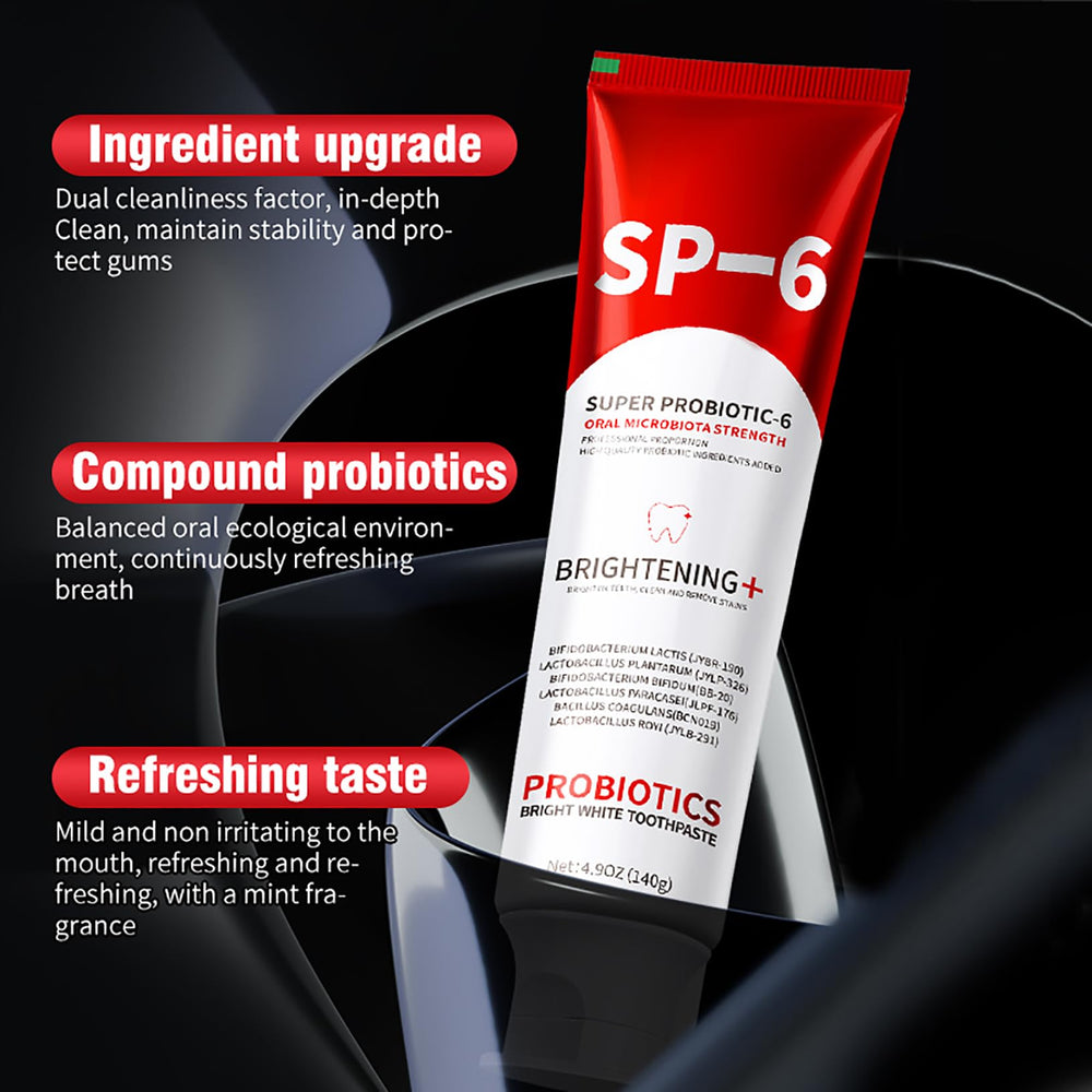Fluoride-free label on Abading SP-6 Probiotic Whitening Toothpaste