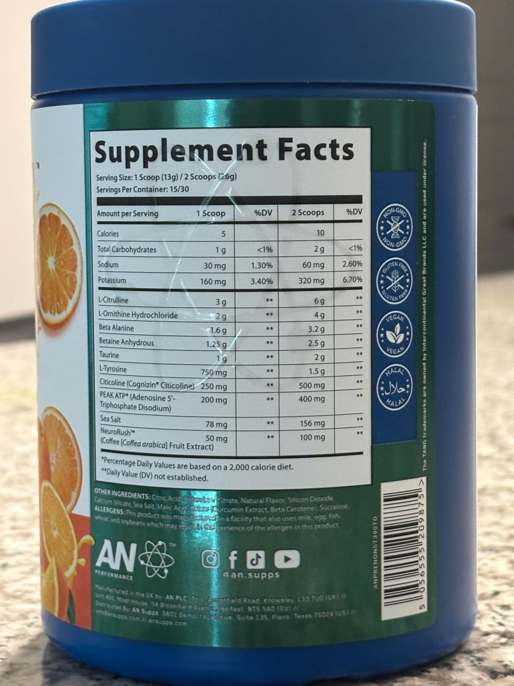 ABE all black everything ANP Tang Orange serving portion ready for mixing.