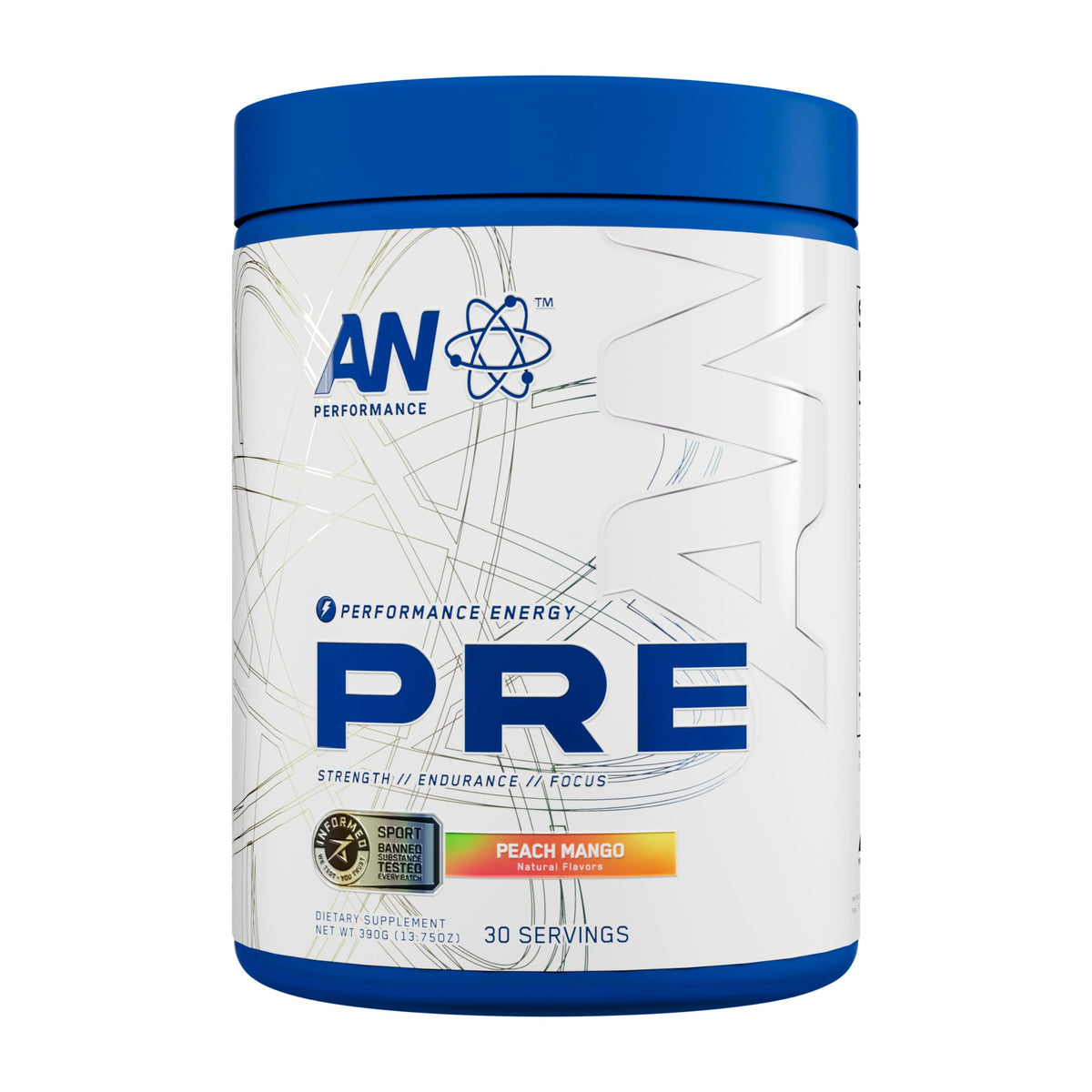 ABE AN Performance powder tub front for clean energy during workouts
