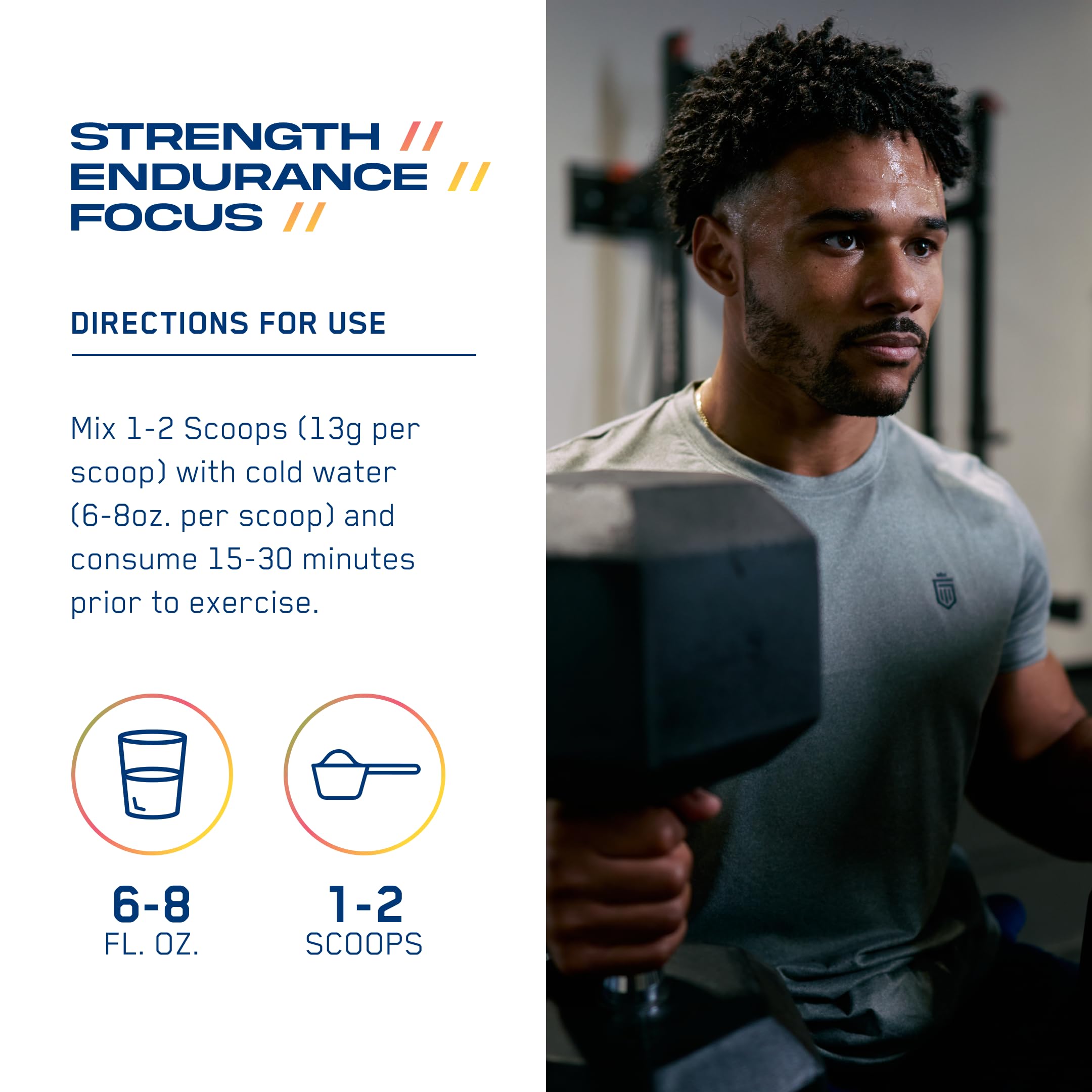 ABE AN Performance pre-workout scoop with caffeine for energy and focus