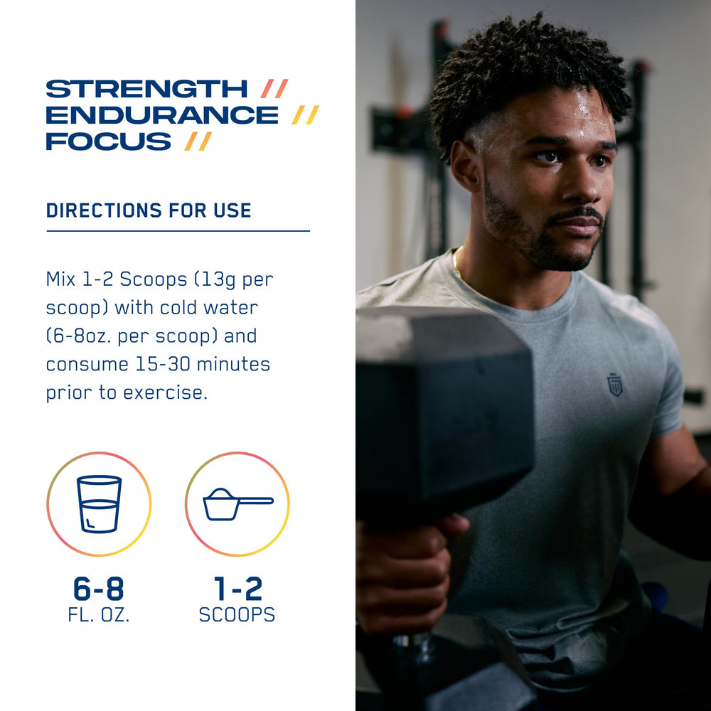 ABE AN Performance pre-workout scoop with caffeine for energy and focus