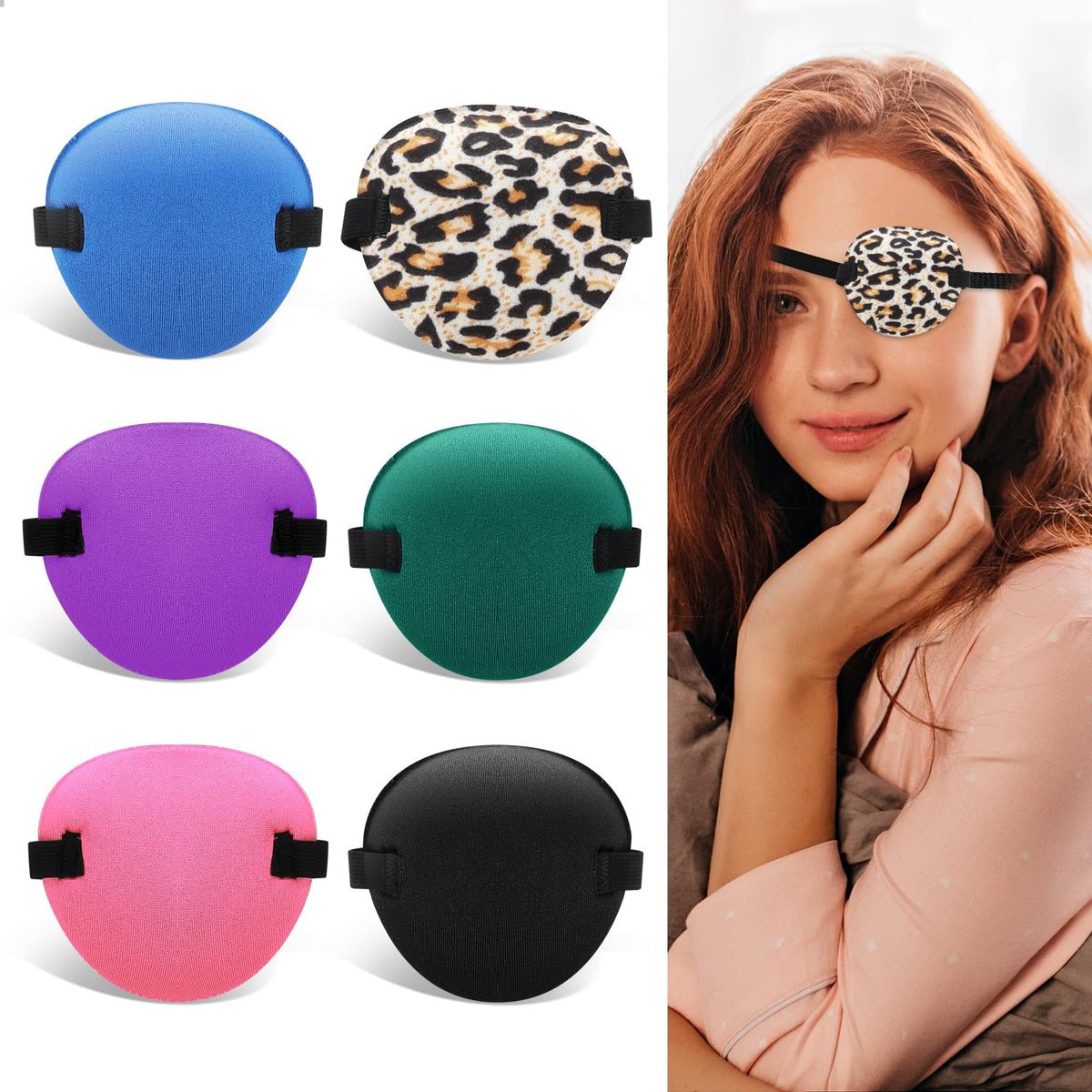 Abeillo 6Pcs Eye Patches set, adjustable eye patch with cotton material