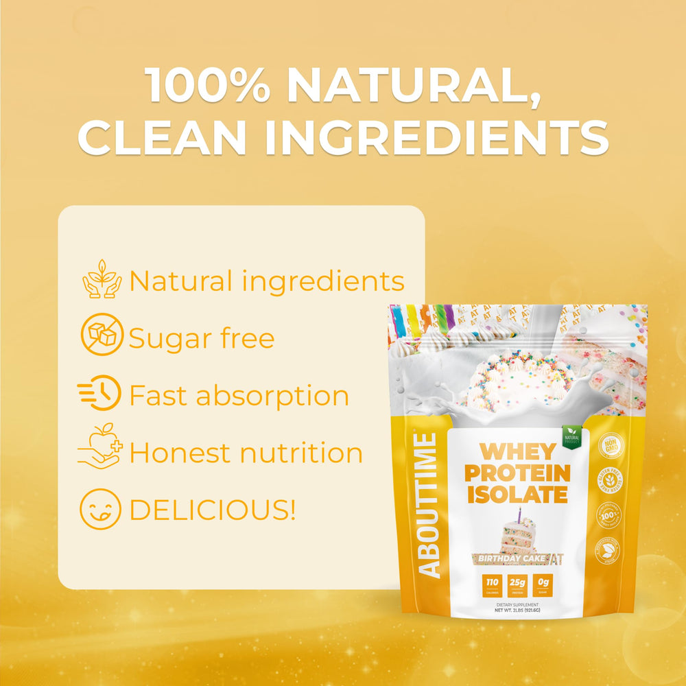 Nutrition panel highlighting 25g protein and 100 calories