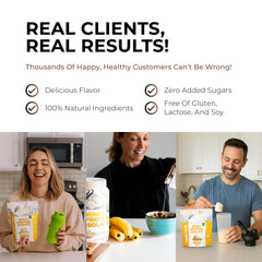 About Time whey protein shaker with mixed drink showing convenient on-the-go nourishment