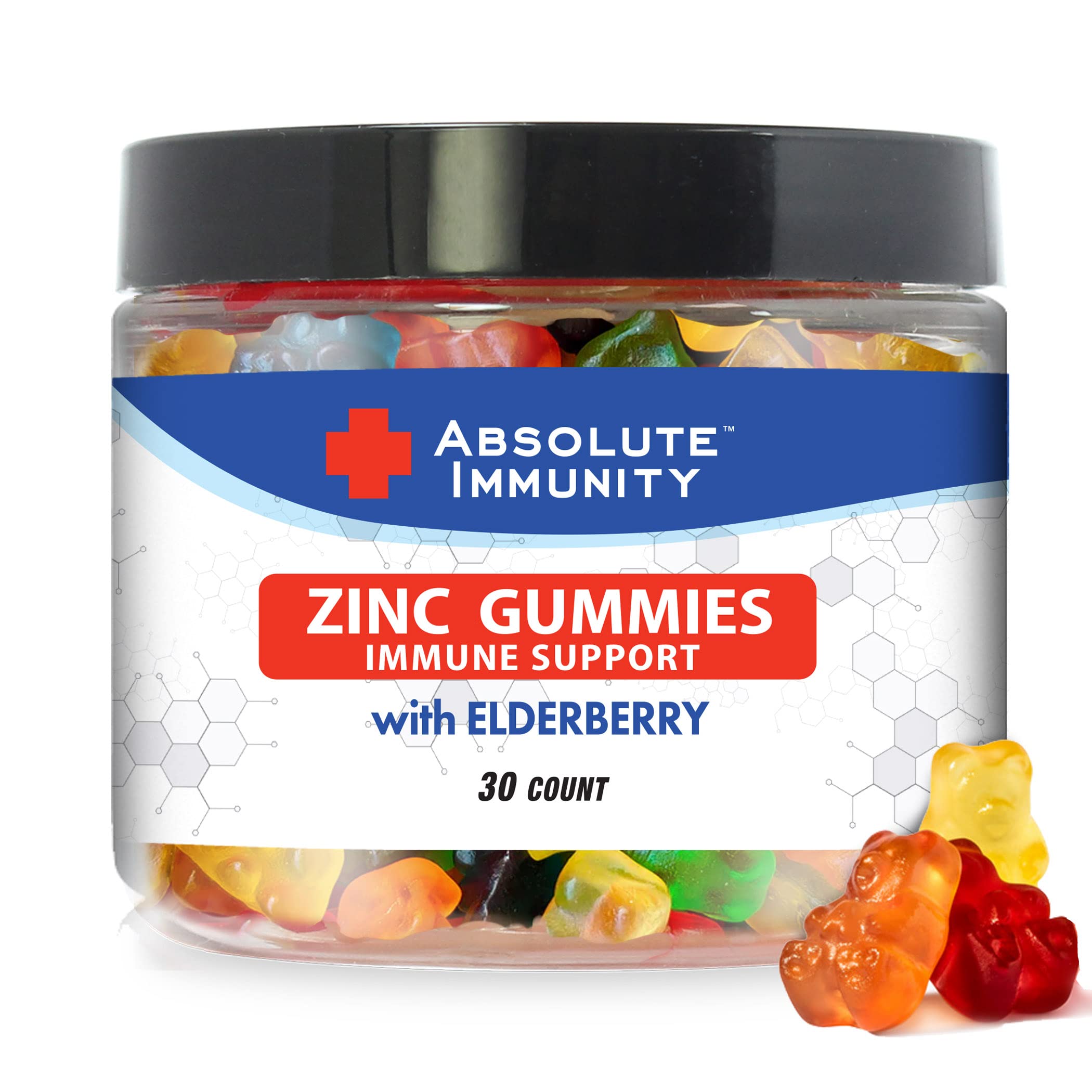 Absolute Immunity Elderberry Gummy Bears with Zinc 30ct — front view