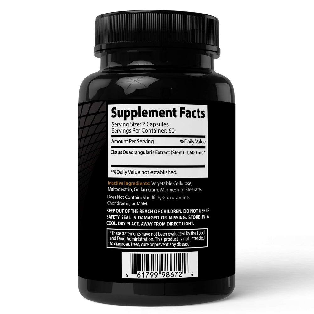 Back label of Absonutrix Cissus Quadrangularis bottle