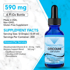 Citicoline 590 mg bottle – side angle