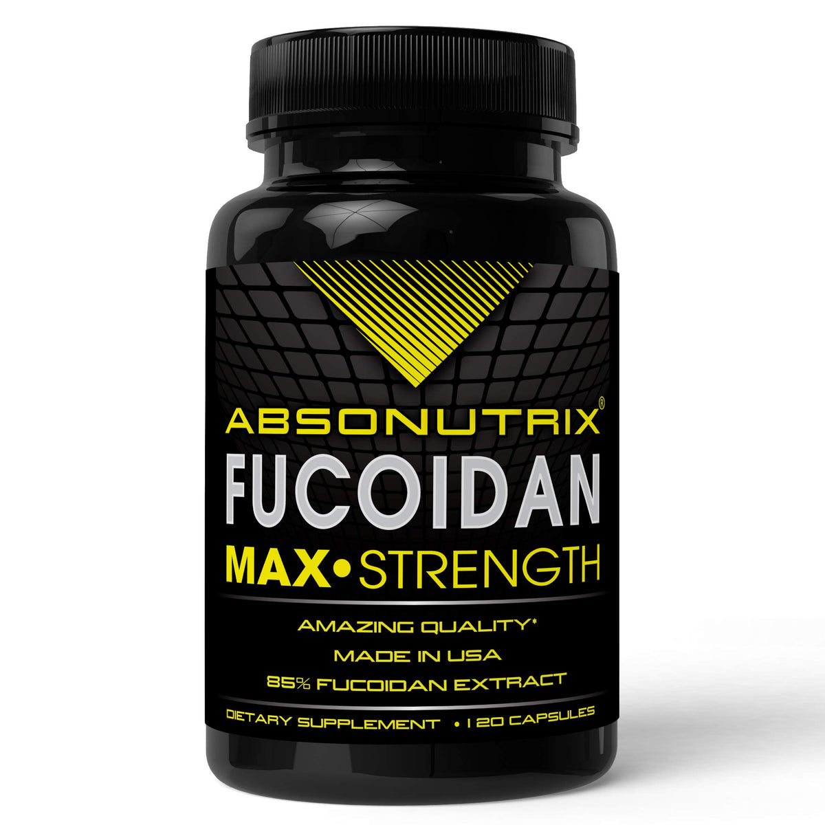 Front view of Absonutrix Fucoidan Laminaria Japonica 120 capsules bottle