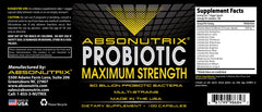 Bottle with packaging and dosage information for Absonutrix probiotic