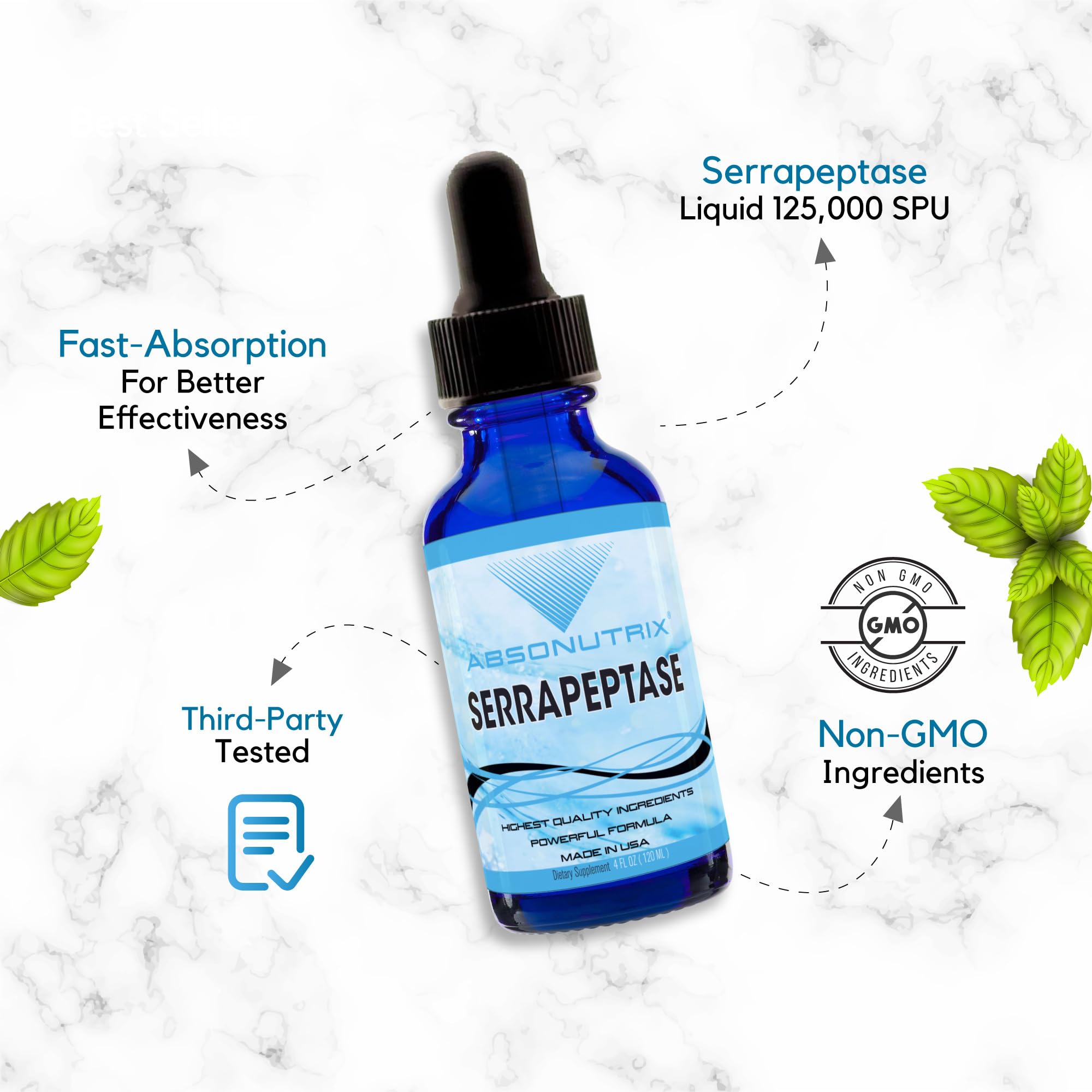 4 oz bottle beside a glass for scale