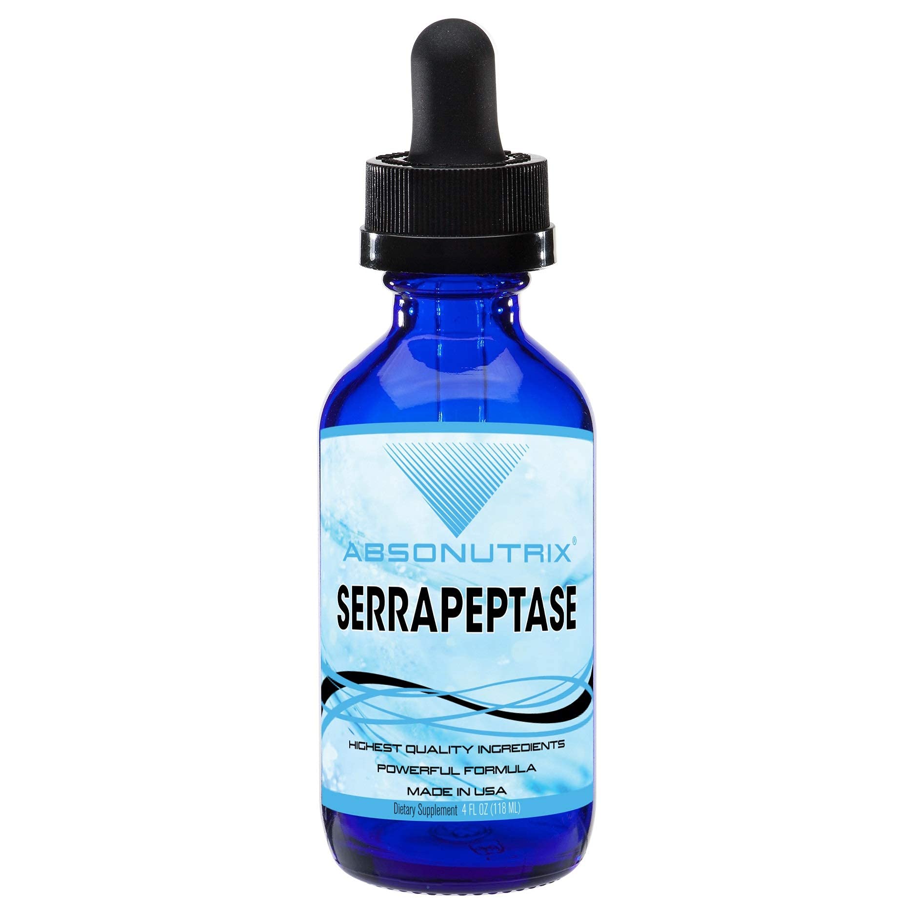 Front view of Absonutrix Serrapeptase Enzyme 583mg bottle (4 oz)