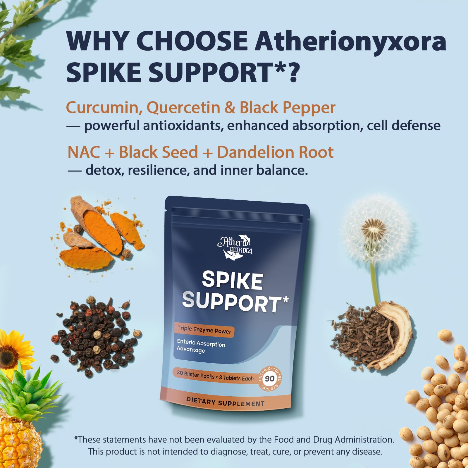 High absorption with black pepper, turmeric, and quercetin illustration