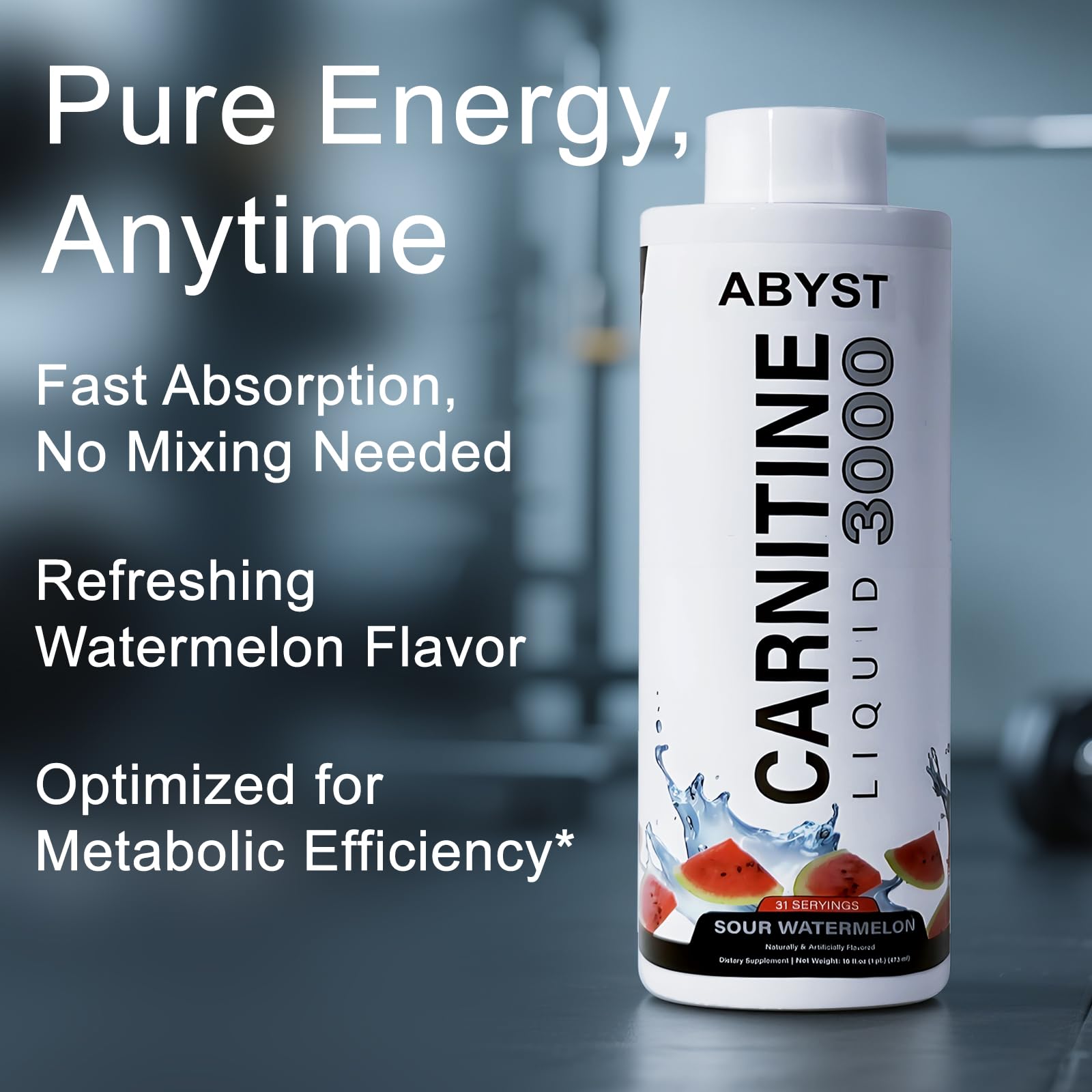 ABYST packaging shows consistent daily nutrition with measured serving size.