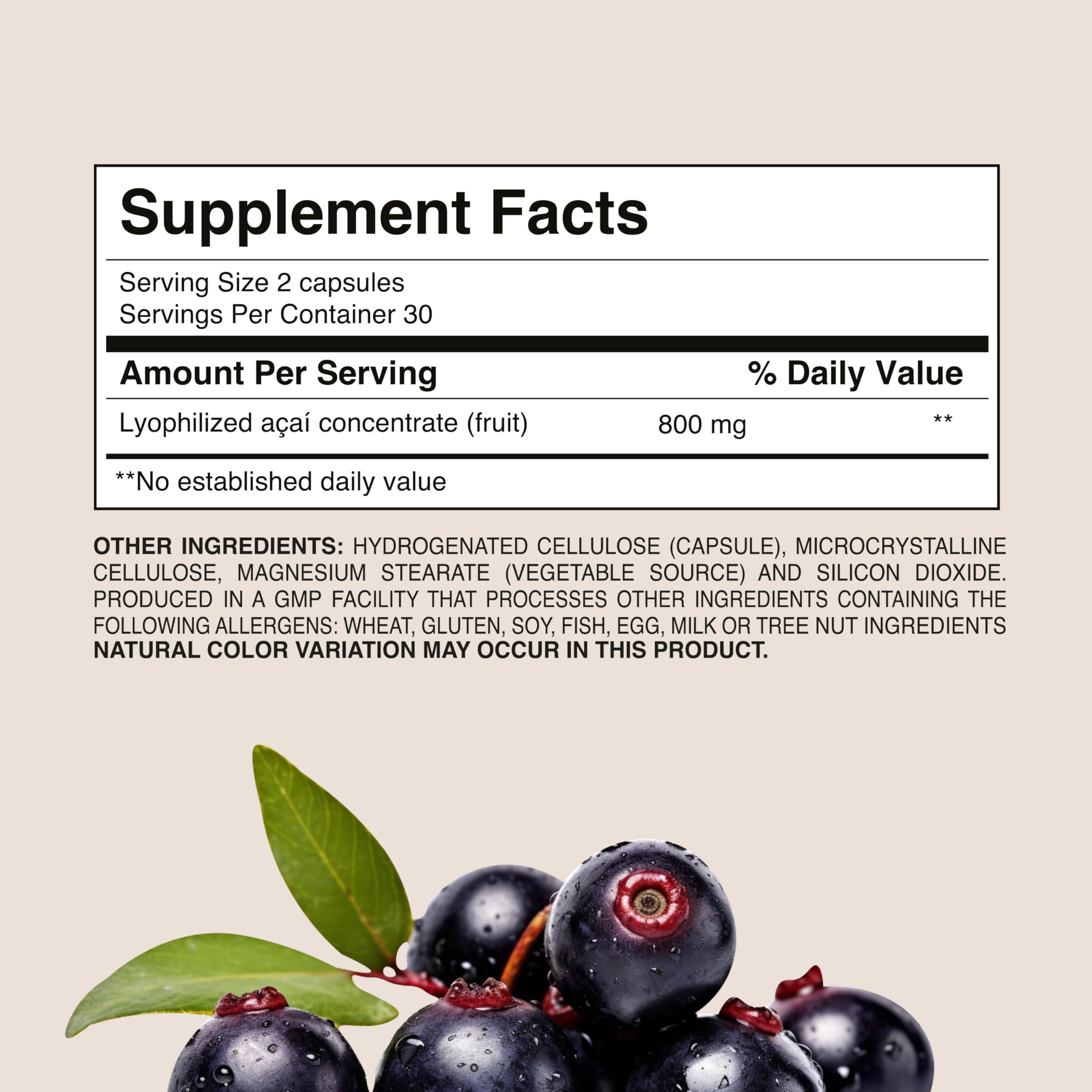 Amazon Rainforest origin badge for Açaí supplement