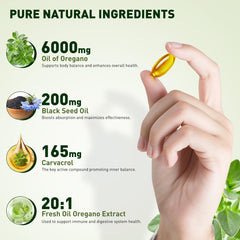 Graphic showing oregano oil carvacrol concentration of 165 mg