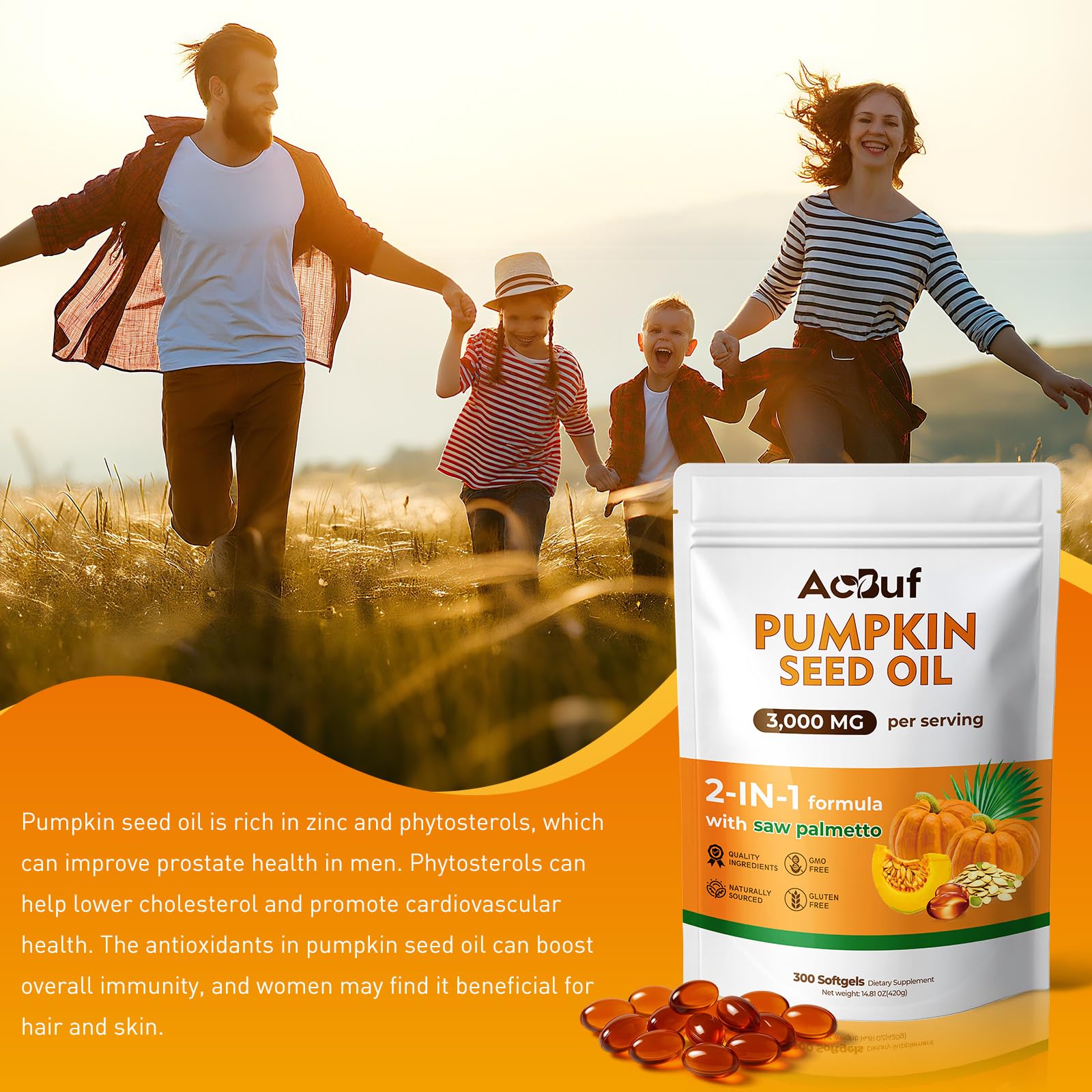 ACBUF bottle label showing 3000 mg per serving