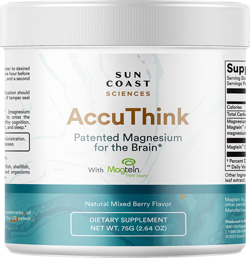 AccuThink patented magnesium brain supplement bottle hero image