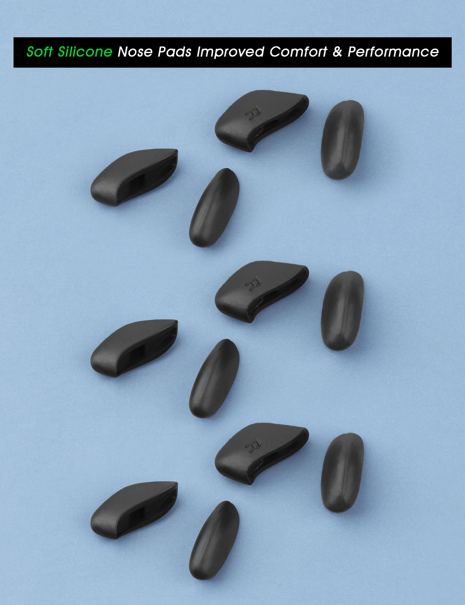Close-up of Acefrog silicone nose pads for Oakley Flak 2.0 OO9295