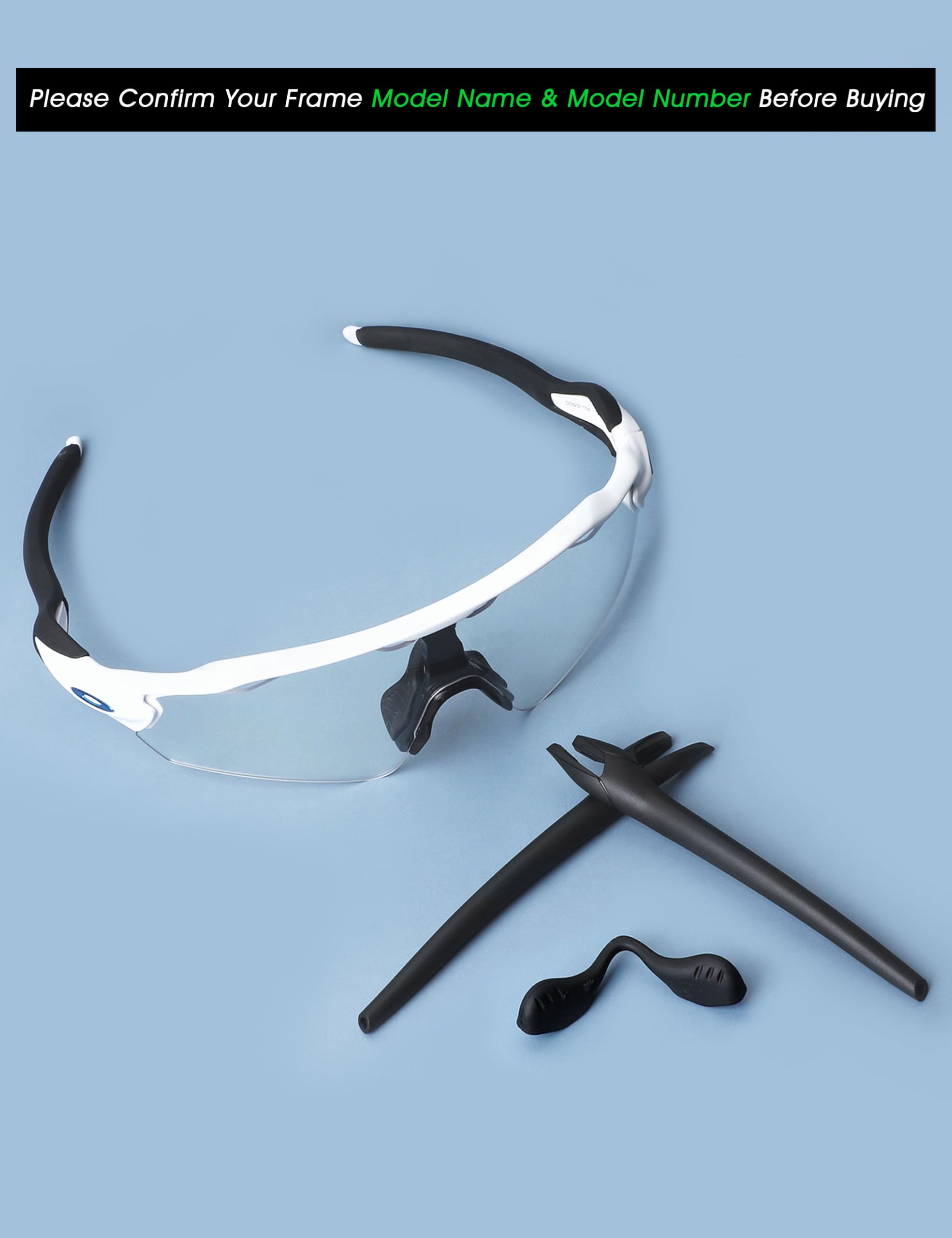 Compatibility overview showing Oakley Radar EV models supported by Acefrog kit