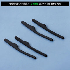 Close-up view of soft silicone temple sleeves material