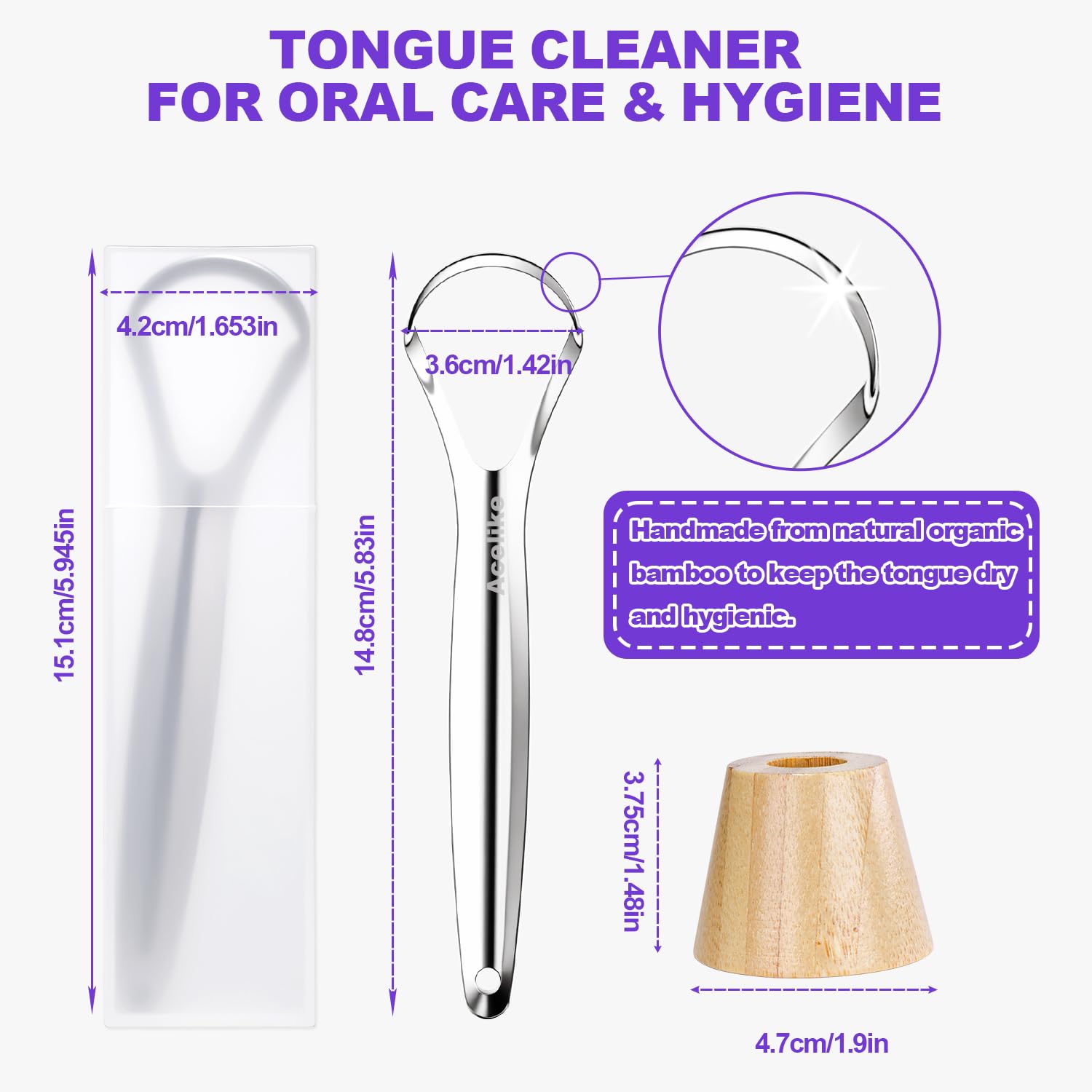 Lifetime guarantee badge with Acelike Tongue Scraper