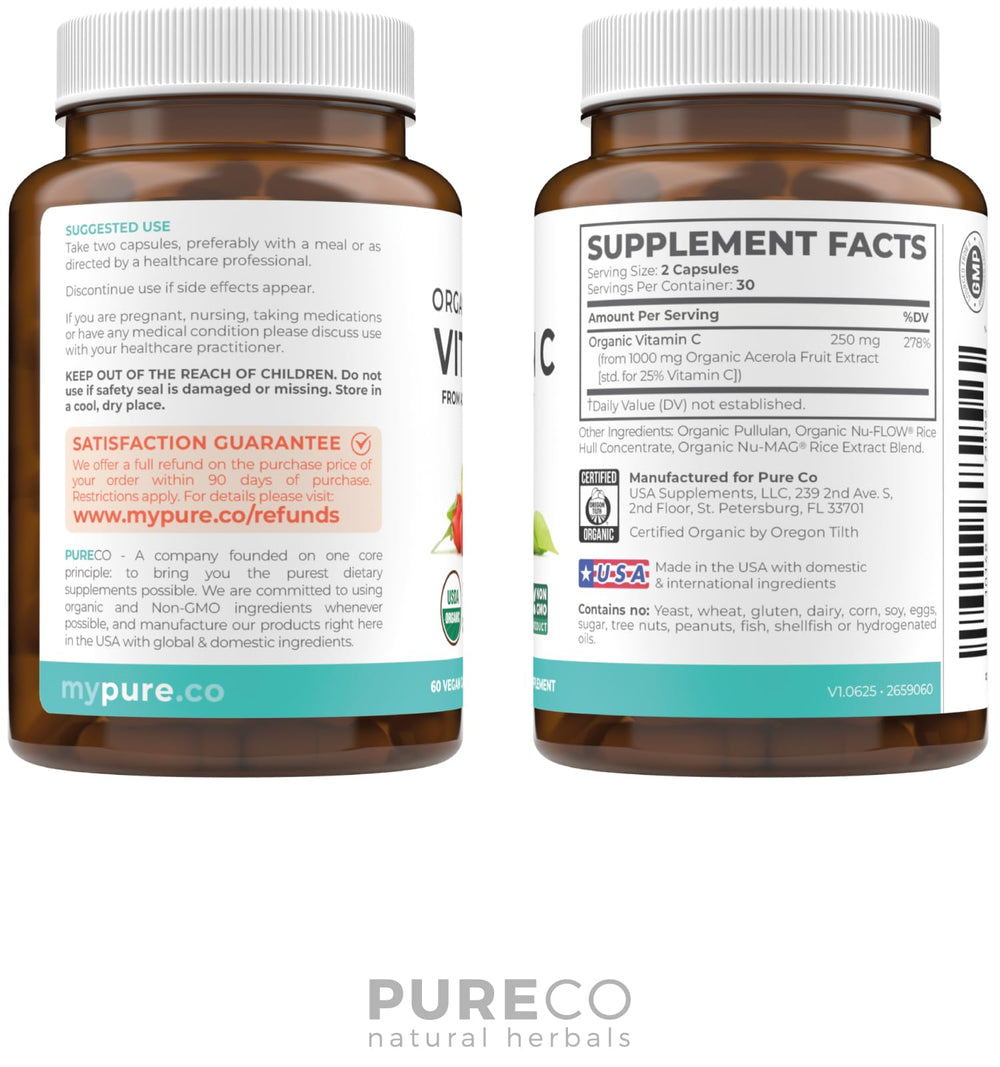 Acerola-derived vitamin C with cofactors and polyphenols