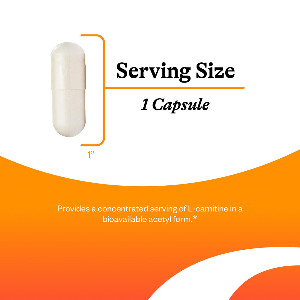 Product packaging and label details for Acetyl-L-Carnitine 500 mg