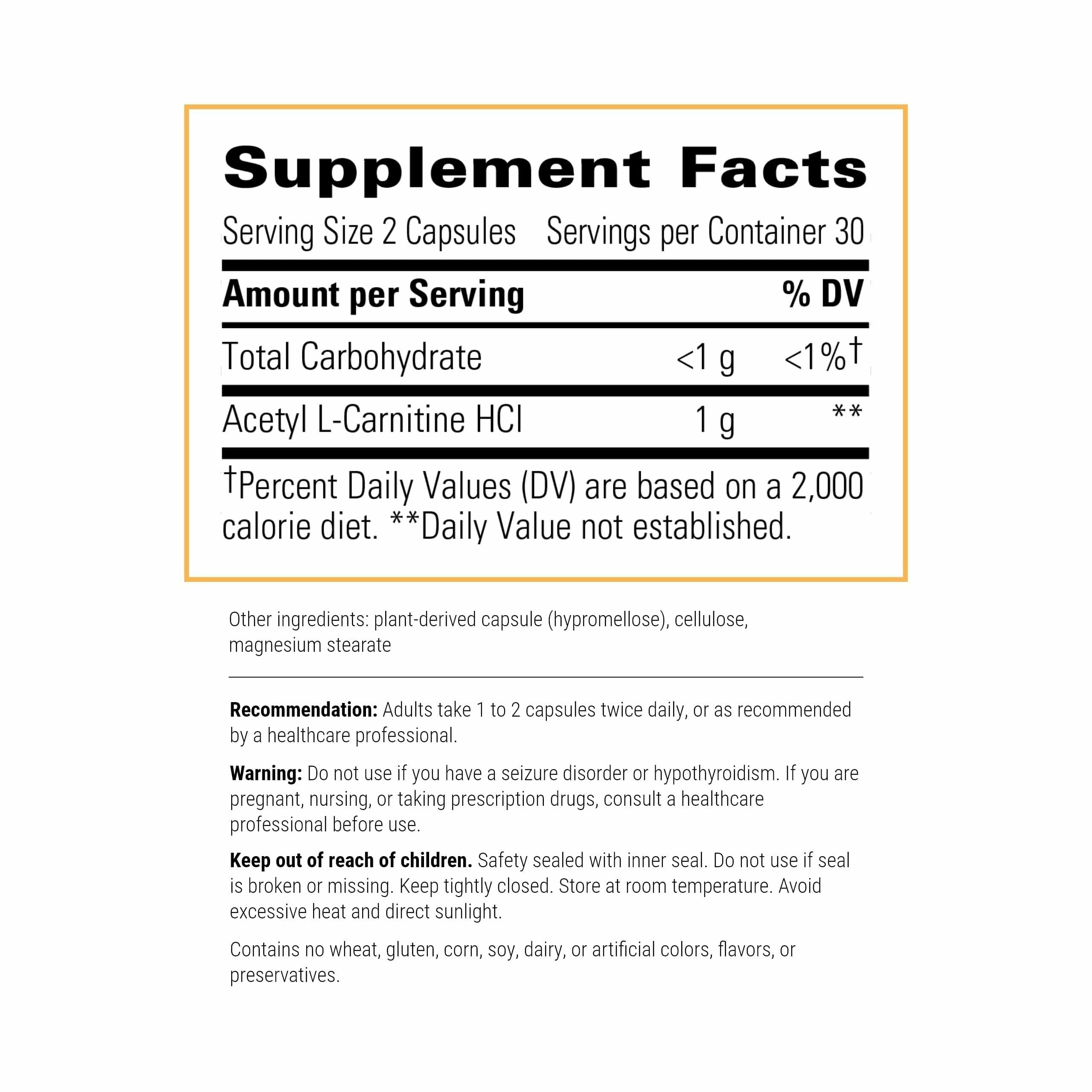 Close-up of Acetyl L-Carnitine capsules