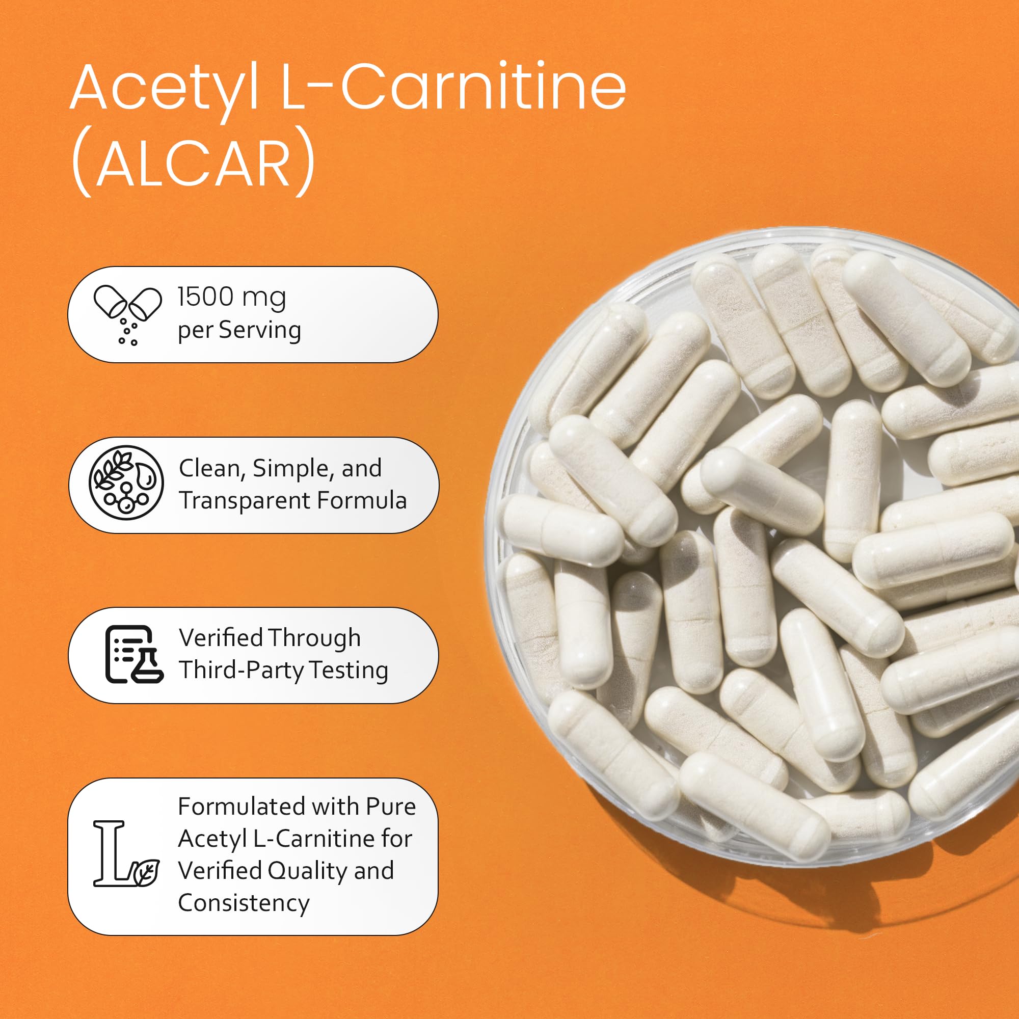 ALCAR capsules in vegan form, 1500 mg per serving