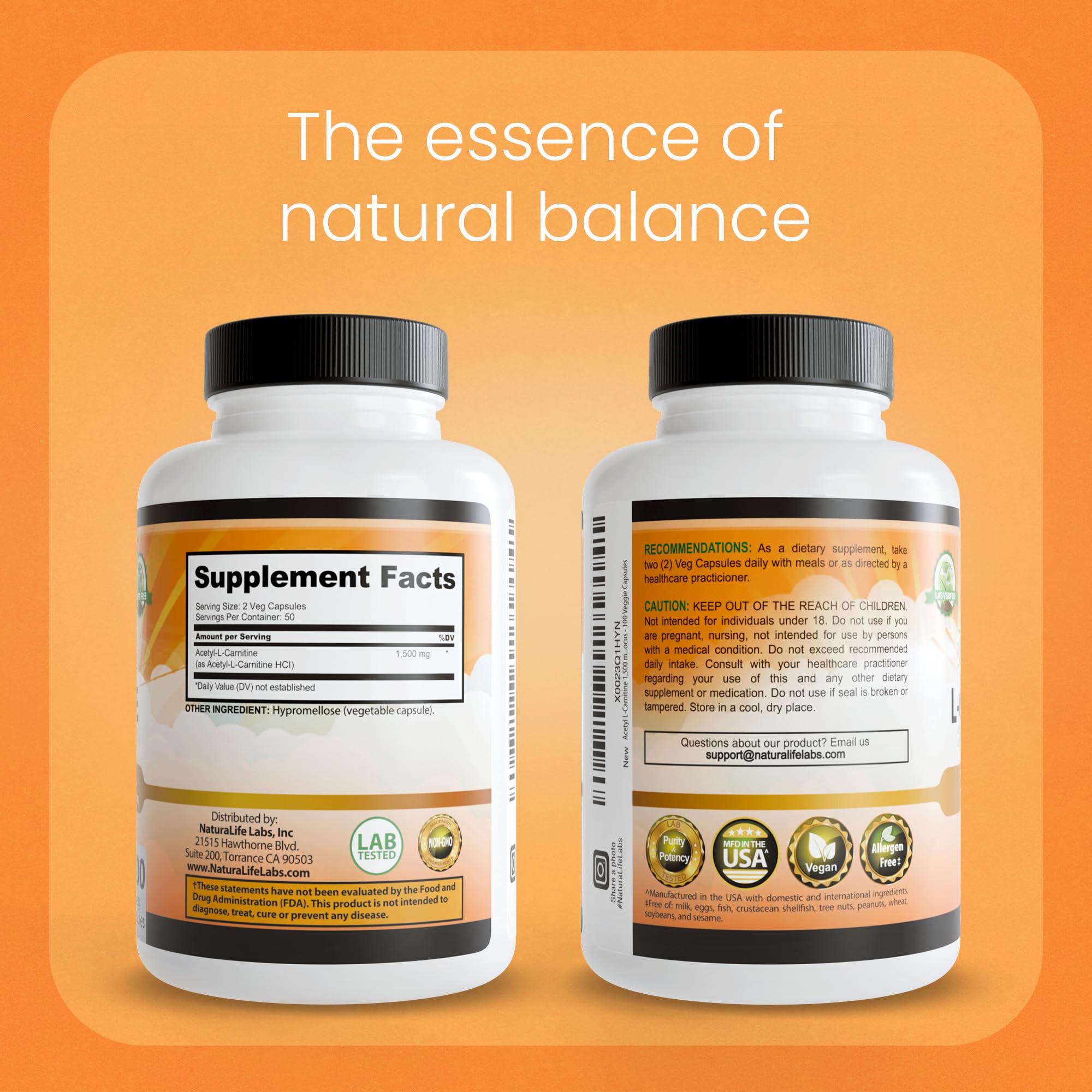 Capsules poured from bottle with product label visible