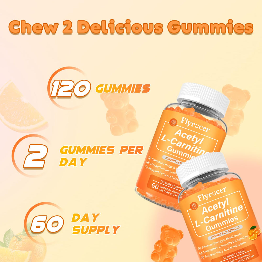 Vegan non-GMO orange flavor Acetyl L-Carnitine Gummies