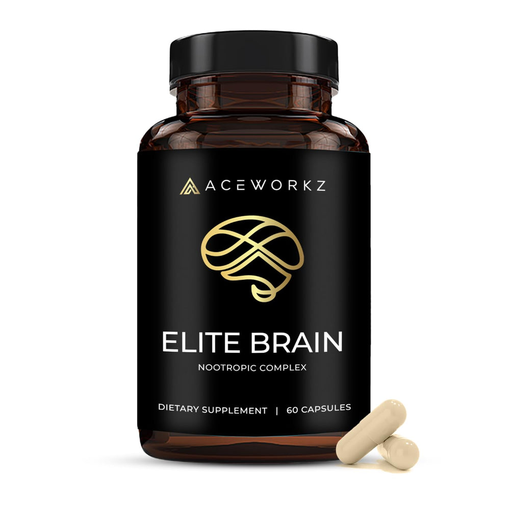 ACEWORKZ Elite Brain bottle with capsules for focused energy