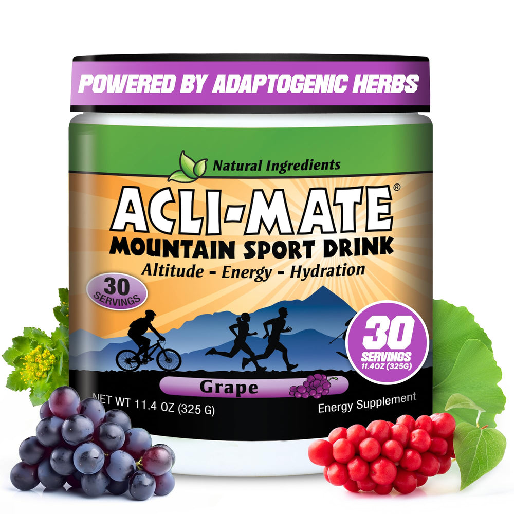 Acli-Mate Mountain Sport Drink Mix grape flavor canister
