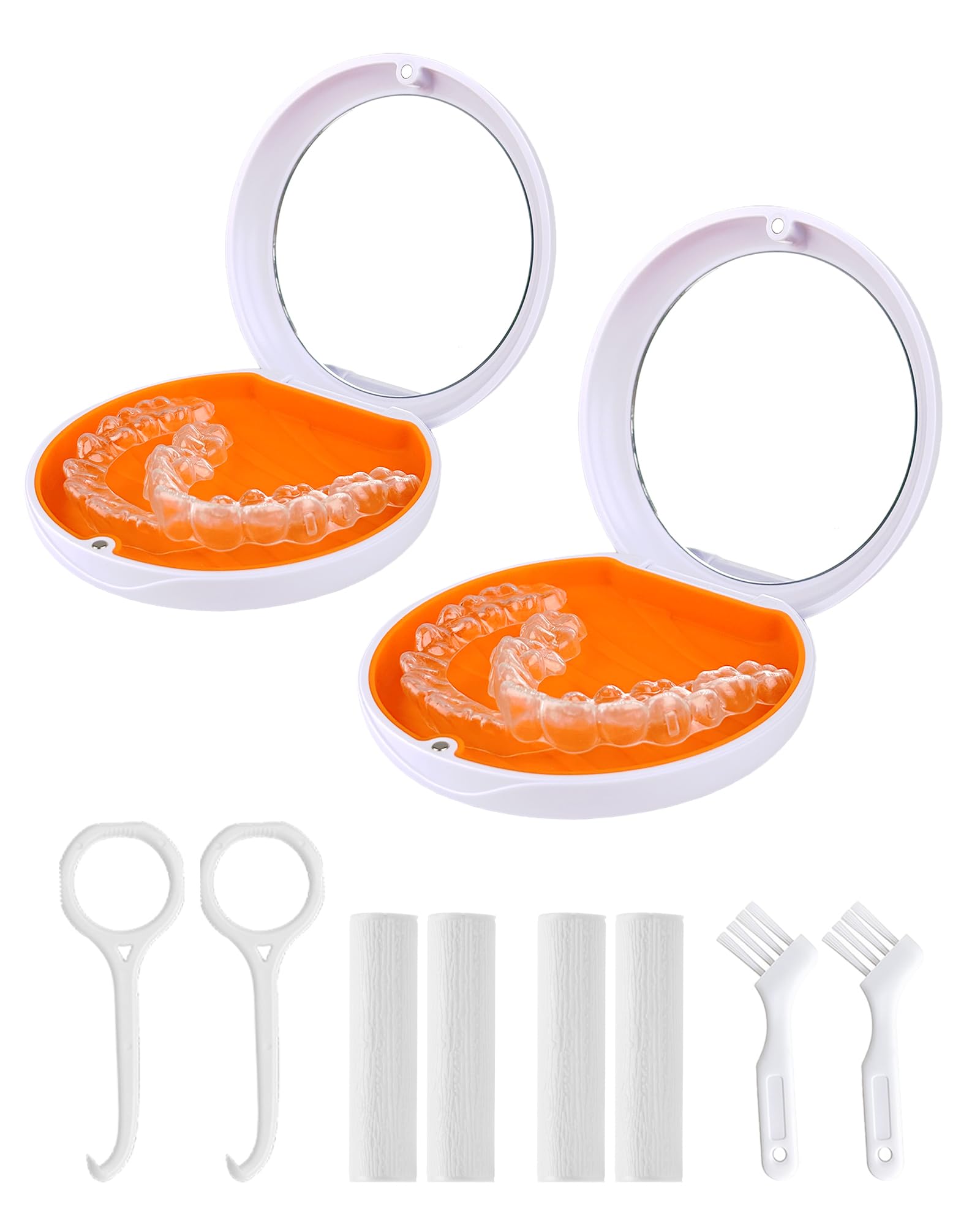 ACSKD 2 Pack Retainer Case with Mirror - front view