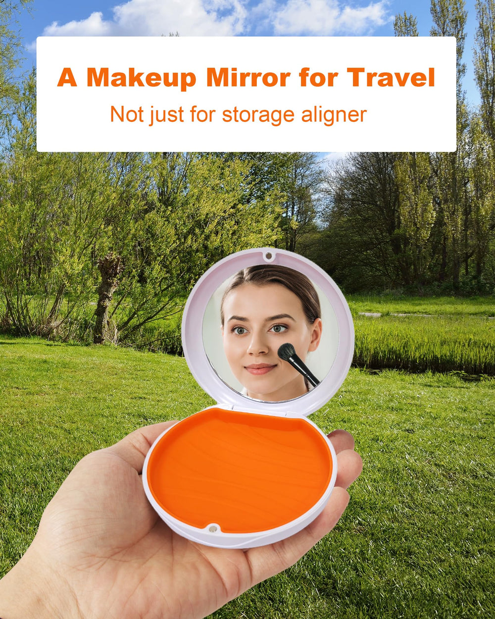 ACSKD 2 Pack Retainer Case with Mirror - open case with mirror