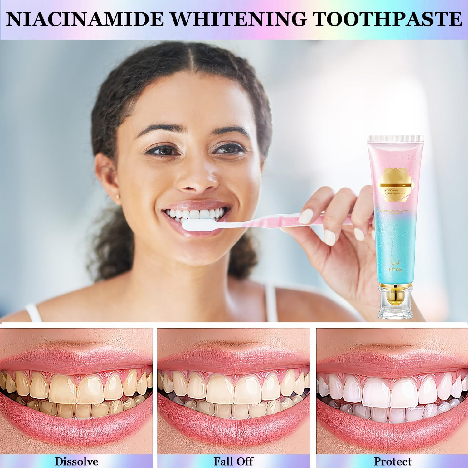 Tartar control and gentle cleaning with Niacinamide toothpaste