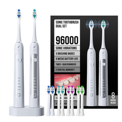 Acteh Sonic Toothbrush Set White with dual handles