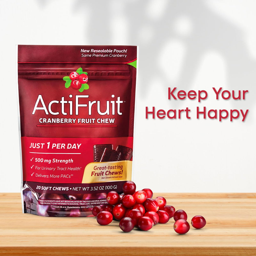 ActiFruit 20 Soft Chews nutrition and benefits graphic