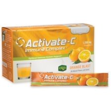 Activate-c Immune Complex Drink orange flavor - sachet and prepared drink