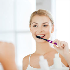 Close-up of tapered ultrafine bristles infused with activated charcoal