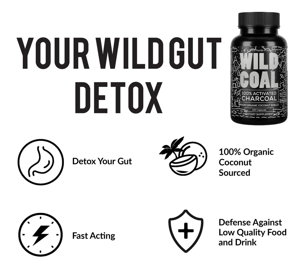 Lifestyle concept showing detox with activated charcoal capsules