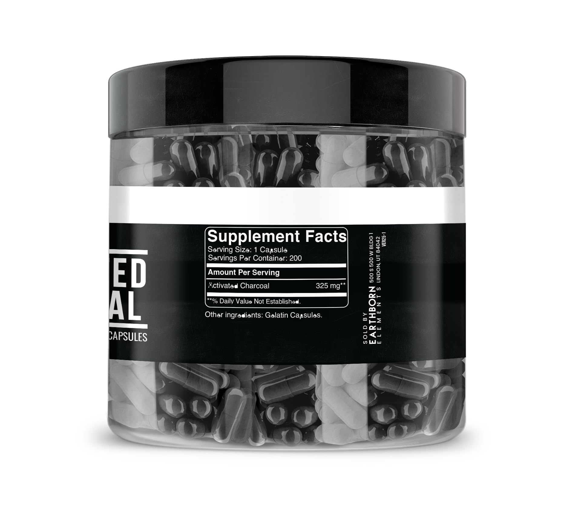 Activated charcoal derived from burning natural carbon-rich materials
